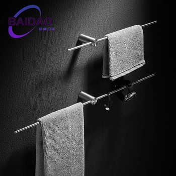 Перфорирана стойка за кърпи от неръждаема стомана, модерен минималистичен дизайн за баня, с една пръчка, подвижна, носи до 10 кг