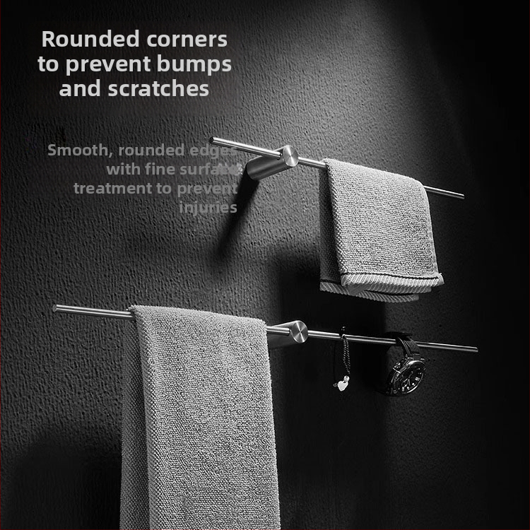 Nerūsējā tērauda perforēts dvieļu statīvs, minimalistisks vannas istabas dizains, ar vienu stieni, pārvietojams, slodzes jauda 10 kg