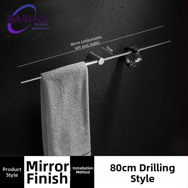 Nerūsējā tērauda perforēts dvieļu statīvs, minimalistisks vannas istabas dizains, ar vienu stieni, pārvietojams, slodzes jauda 10 kg