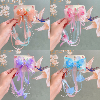 Κλιπ Μαλλιών για παιδιά σε κινεζικό αρχαιοπρεπές στυλ με φλοράλ και φούντα – κράμα, ηλεκτροπλατίωση