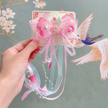 Κλιπ Μαλλιών για παιδιά σε κινεζικό αρχαιοπρεπές στυλ με φλοράλ και φούντα – κράμα, ηλεκτροπλατίωση