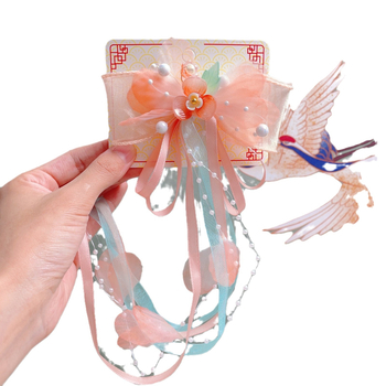 Κλιπ Μαλλιών για παιδιά σε κινεζικό αρχαιοπρεπές στυλ με φλοράλ και φούντα – κράμα, ηλεκτροπλατίωση