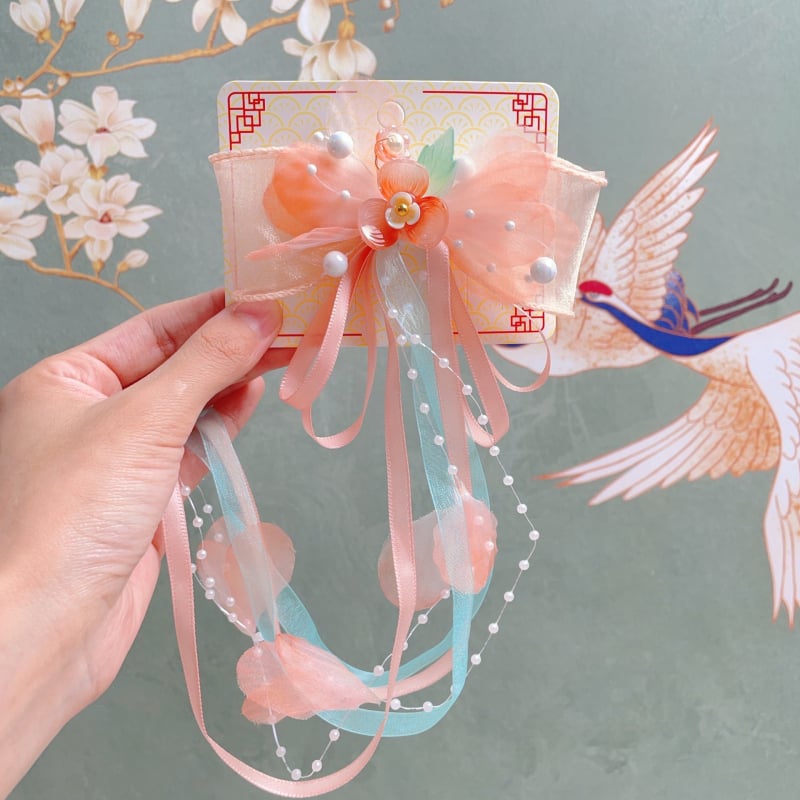 Κλιπ Μαλλιών για παιδιά σε κινεζικό αρχαιοπρεπές στυλ με φλοράλ και φούντα – κράμα, ηλεκτροπλατίωση