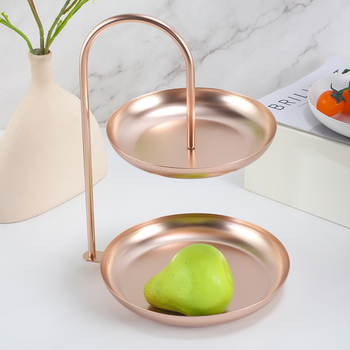 Dvostruko slojevita željezna posuda za voće za dnevni boravak – nordijski stil, višenamjenska, lagani luksuz retro
