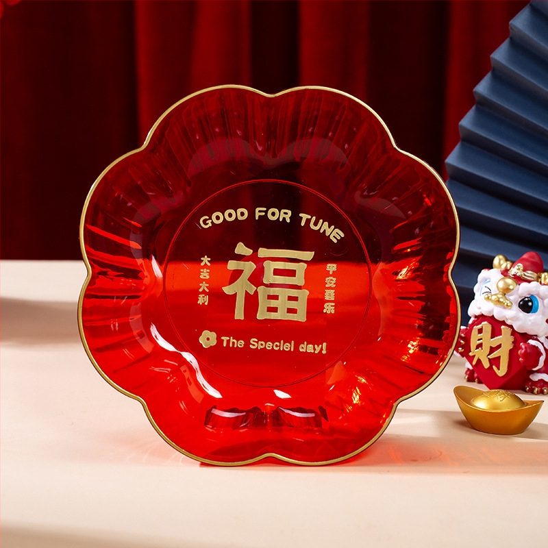 Plastikinė vaisių lėkštė su teksto raštu | Alisa prekės | OPP pakuotė | tinkama Kinų Valentino dienai