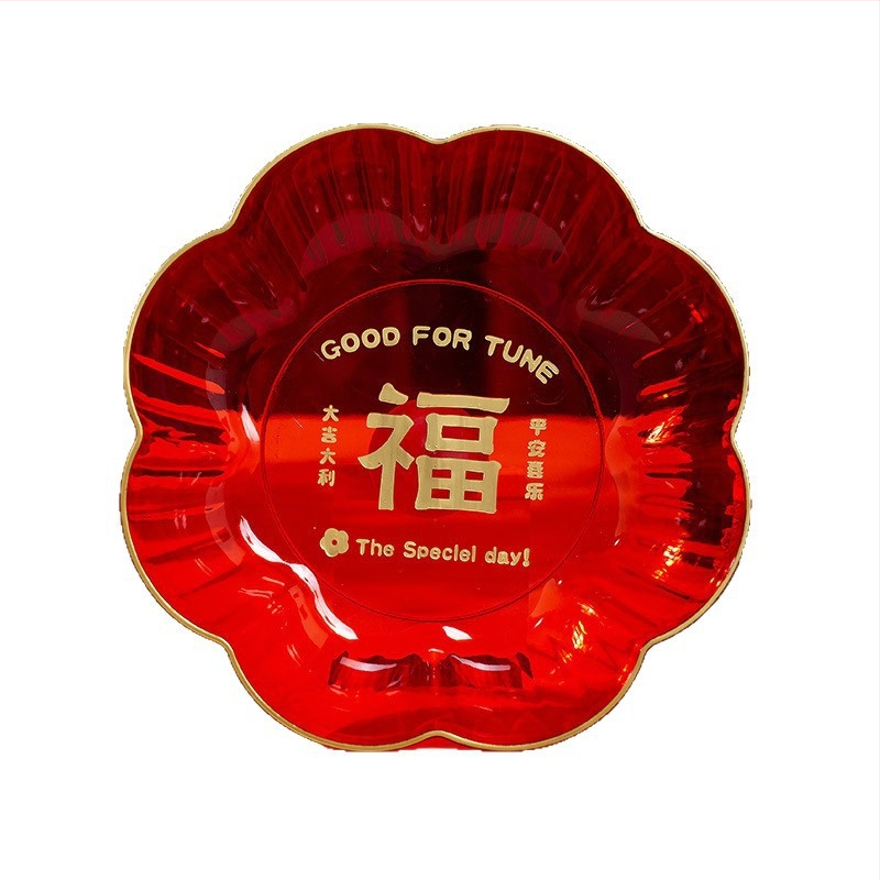 Plastikinė vaisių lėkštė su teksto raštu | Alisa prekės | OPP pakuotė | tinkama Kinų Valentino dienai