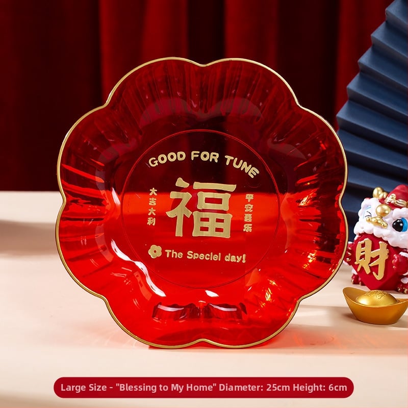 Plastikinė vaisių lėkštė su teksto raštu | Alisa prekės | OPP pakuotė | tinkama Kinų Valentino dienai