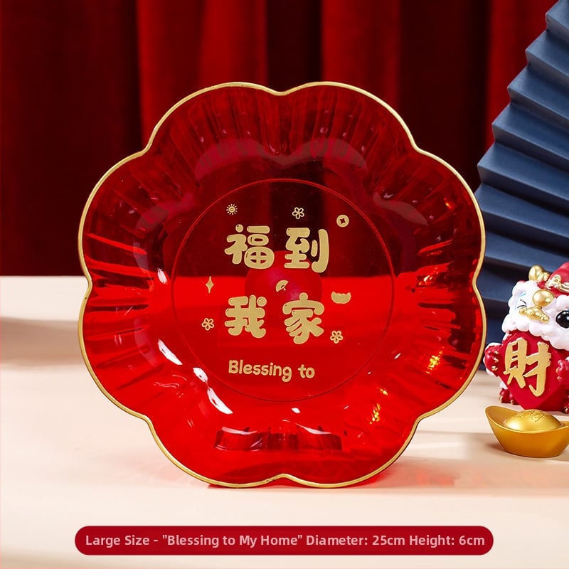 Plastikinė vaisių lėkštė su teksto raštu | Alisa prekės | OPP pakuotė | tinkama Kinų Valentino dienai