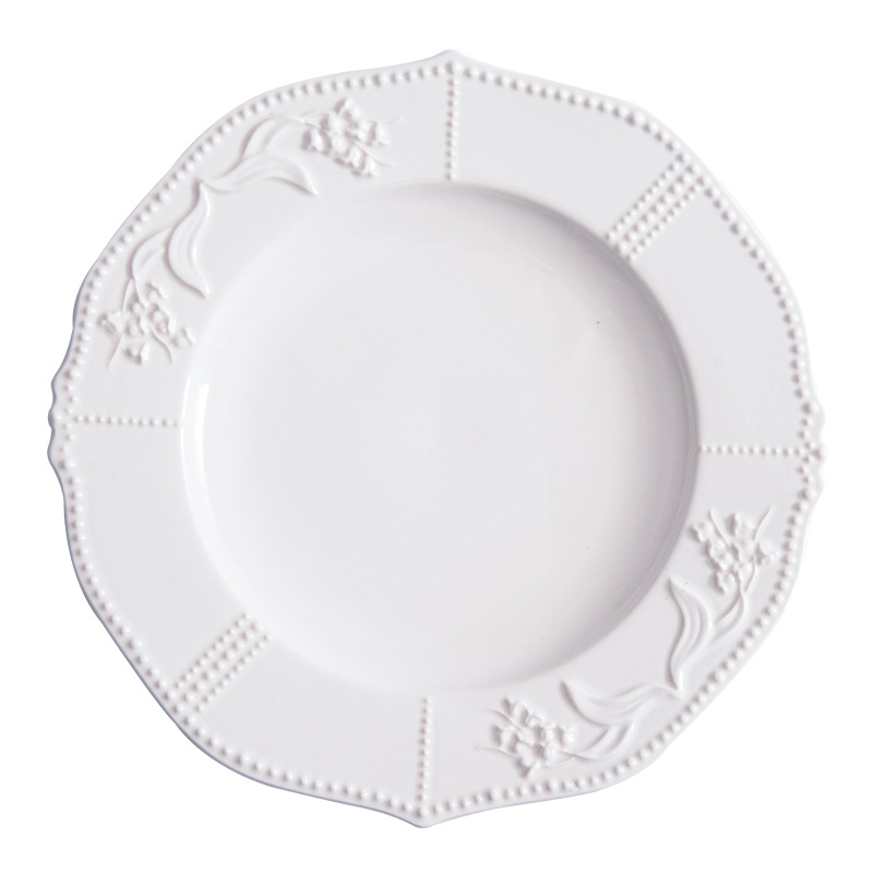 Πορσελάνινο στρογγυλό βαθύ πιάτο, σε σκανδιναβικού στυλ, κατάλληλο για φούρνο μικροκυμάτων