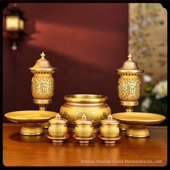 Brass vaisių indas su aukštomis kojomis, graviruotas paviršius, Kinijos stiliaus, Hongtai prekės ženklas