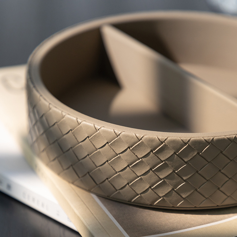 Skandinaviško stiliaus odinis dėklas parfumerijai ir papuošalams koridoriuje ar prie stalo — Medžiaga: tanki plokštė + PU oda; Stilius: lengvas prabangos įspūdis; Ženklas: Smart