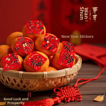 Dekoratyviniai elementai - teksto lipdukai Pavasario festivaliui, pakuotė: Opp bag, Prekės ženklas Wannianfeng, Medžiaga: Kita, Modelis: Tekstas