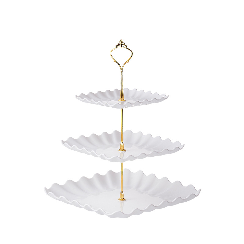 Trostruki plastični stalak za tortu, desertnu ploču i ploču voća, skandinavski stil