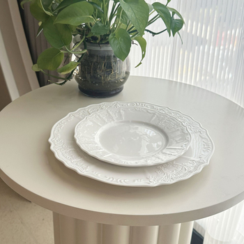 Κεραμικός δίσκος σε ρετρό στιλ με μοτίβο λουλουδιών, ακανόνιστο σχήμα, κατάλληλος για φούρνο μικροκυμάτων