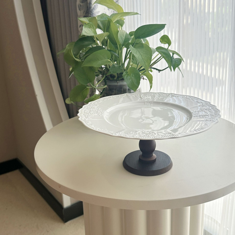 Κεραμικός δίσκος σε ρετρό στιλ με μοτίβο λουλουδιών, ακανόνιστο σχήμα, κατάλληλος για φούρνο μικροκυμάτων