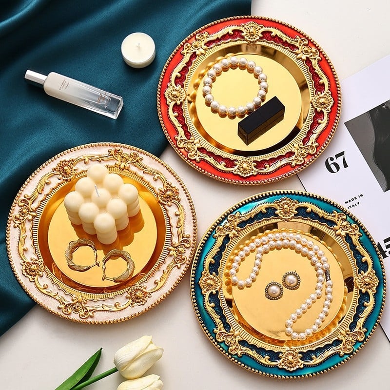 Metalni pladanj za voće brenda Miao Shuai, stil laganog luksuza retro, premium kvaliteta, predstavljen 2024.