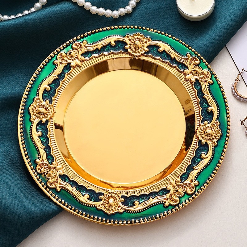 Metalni pladanj za voće brenda Miao Shuai, stil laganog luksuza retro, premium kvaliteta, predstavljen 2024.