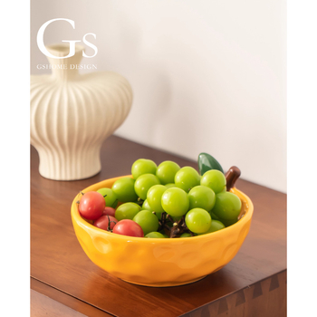 Keraminė vaisių lėkštė su glazūruota danga, Naujasis kinų stilius viešbučiams ir restoranams, aukštos kokybės lengvas prabangos dizainas su užkandžių laikymu