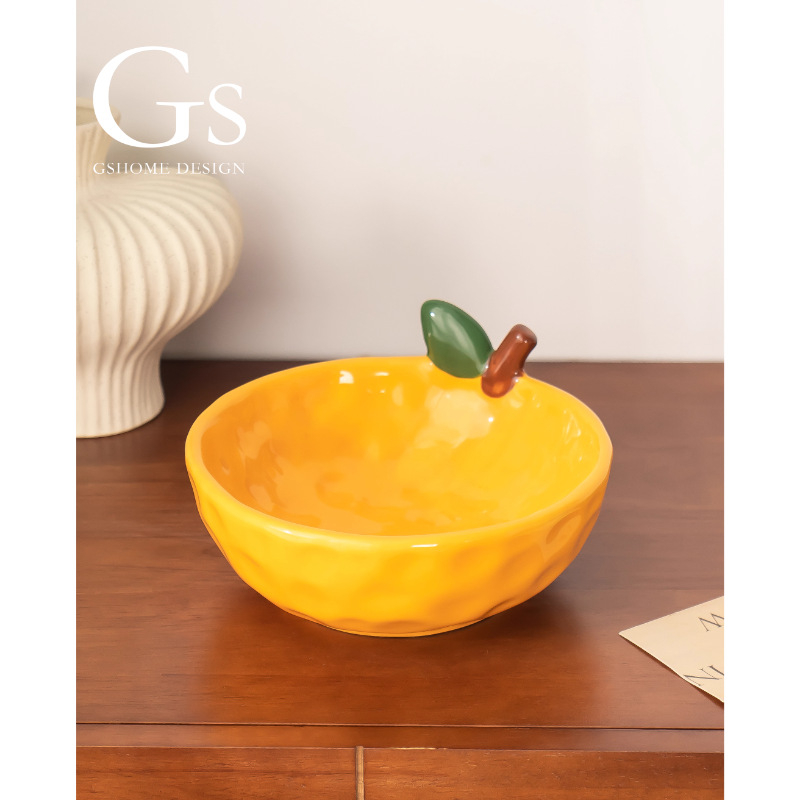 Keraminė vaisių lėkštė su glazūruota danga, Naujasis kinų stilius viešbučiams ir restoranams, aukštos kokybės lengvas prabangos dizainas su užkandžių laikymu
