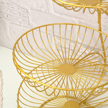 Vas de fructe cu trei niveluri, în stil Nordic, artă din fier, brand Wooden Crafts, stil simplu, vara 2021