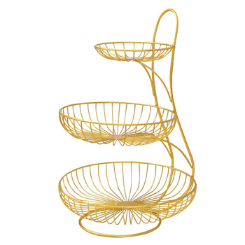 Vas de fructe cu trei niveluri, în stil Nordic, artă din fier, brand Wooden Crafts, stil simplu, vara 2021