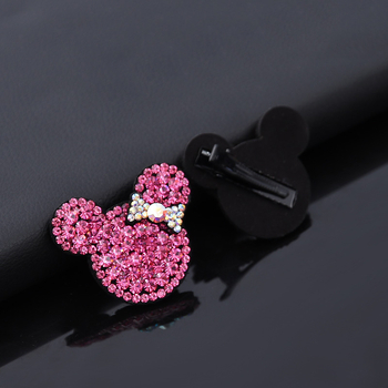 Κορεατικού στυλ καρφί μαλλιών με κρύσταλλα – Σχέδιο Μικρό Αρκουδάκι, Απλό Κλιπ, Φινίρισμα με Ψήσιμο