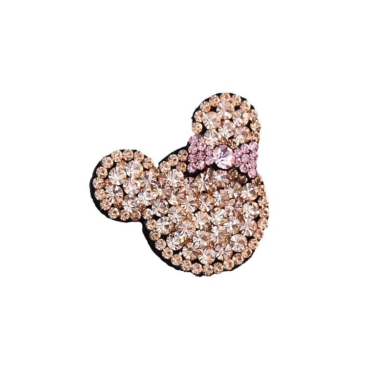 Κορεατικού στυλ καρφί μαλλιών με κρύσταλλα – Σχέδιο Μικρό Αρκουδάκι, Απλό Κλιπ, Φινίρισμα με Ψήσιμο