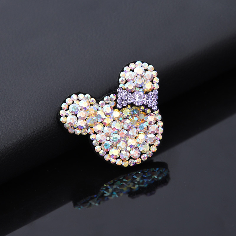 Κορεατικού στυλ καρφί μαλλιών με κρύσταλλα – Σχέδιο Μικρό Αρκουδάκι, Απλό Κλιπ, Φινίρισμα με Ψήσιμο