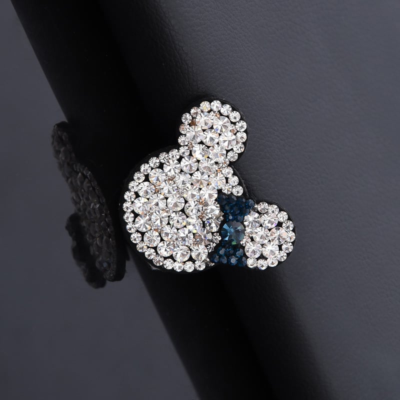 Κορεατικού στυλ καρφί μαλλιών με κρύσταλλα – Σχέδιο Μικρό Αρκουδάκι, Απλό Κλιπ, Φινίρισμα με Ψήσιμο