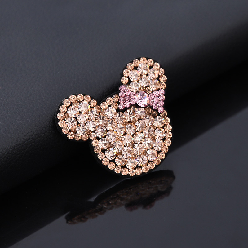 Κορεατικού στυλ καρφί μαλλιών με κρύσταλλα – Σχέδιο Μικρό Αρκουδάκι, Απλό Κλιπ, Φινίρισμα με Ψήσιμο