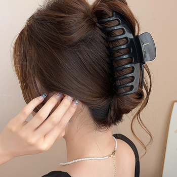 Щипка за коса от драконови кости с мек силикон, грипер механизъм, инжекционна обработка, за жени, аксесоар за глава