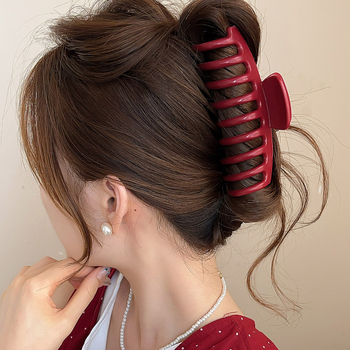 Щипка за коса от драконови кости с мек силикон, грипер механизъм, инжекционна обработка, за жени, аксесоар за глава