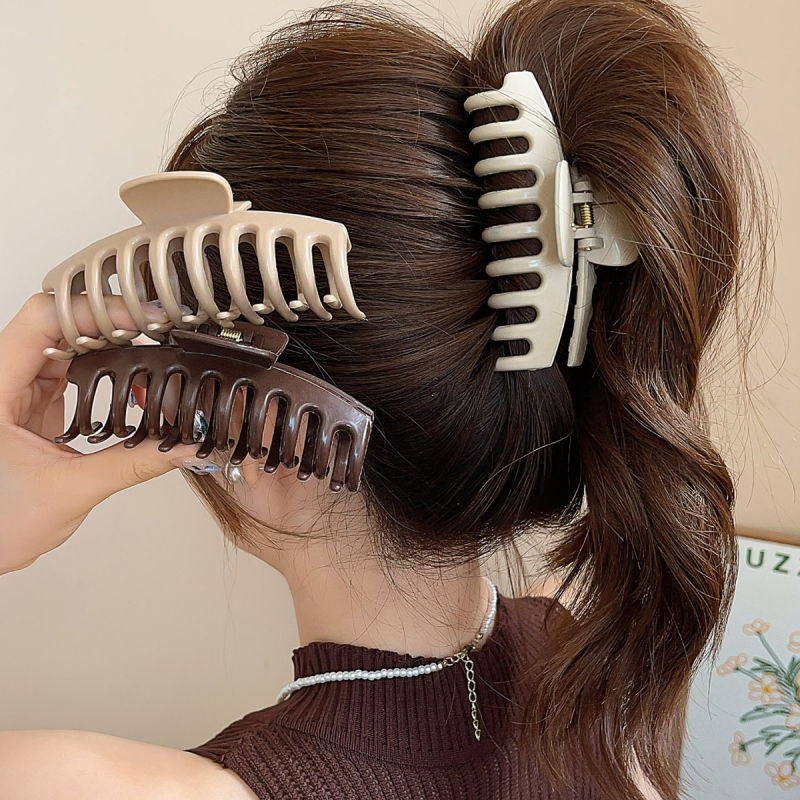 Щипка за коса от драконови кости с мек силикон, грипер механизъм, инжекционна обработка, за жени, аксесоар за глава