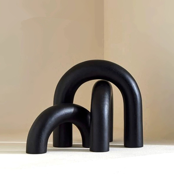 Haom Arc din lemn de stejar cu formă U — accesor decorativ pentru living, stand TV și hol, stil lux lejer