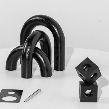 Haom Arc din lemn de stejar cu formă U — accesor decorativ pentru living, stand TV și hol, stil lux lejer