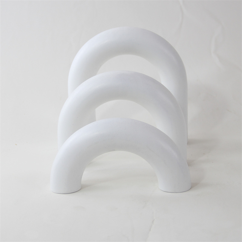 Haom Arc din lemn de stejar cu formă U — accesor decorativ pentru living, stand TV și hol, stil lux lejer