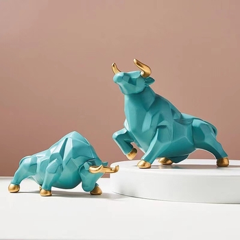 Ornament din rășină cu cap de taur pentru decorul casei, stil chinezesc, obiecte din rășină, ambalare din carton