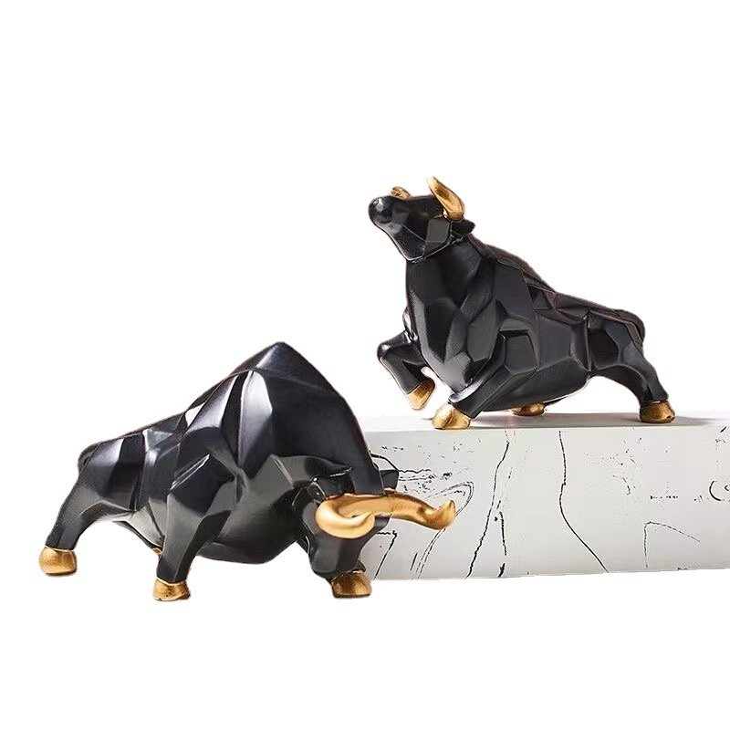 Ornament din rășină cu cap de taur pentru decorul casei, stil chinezesc, obiecte din rășină, ambalare din carton