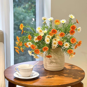  Floare artificială margaretă din mătase — decor floral de la brand Unique pentru living, masă de dining și comodă TV