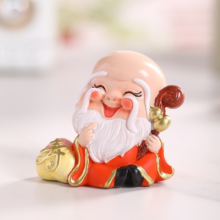 Ornament din rășină, în stil chinezesc, cu Cele Cinci Binecuvântări: Dumnezeu al Bogăției, decor pentru casă sau birou, cadou pentru casa nouă