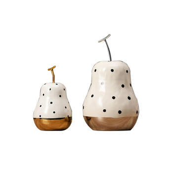 Figurina ceramică cu măr și pară, ornament fructat în stil luxos ușor, lucrată manual, electroplacare pentru decorul sufrageriei