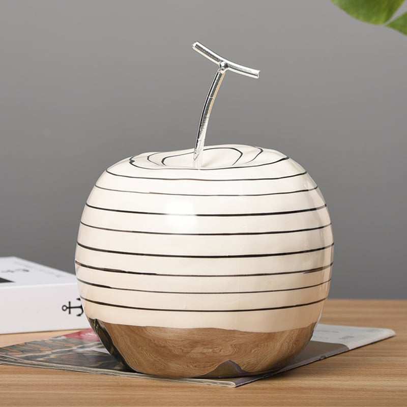 Figurina ceramică cu măr și pară, ornament fructat în stil luxos ușor, lucrată manual, electroplacare pentru decorul sufrageriei