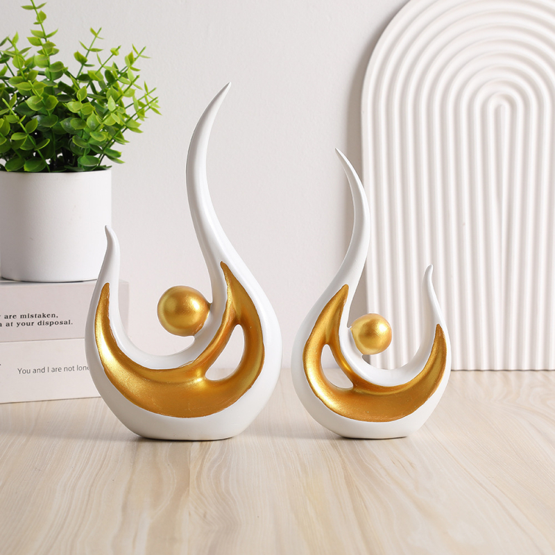 Decorațiune din rășină, stil modern-lux, pentru living, hol sau birou; piesă decorativă multifuncțională, cadou pentru noua locuință