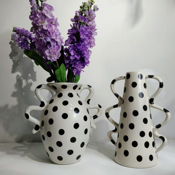 Vază ceramică pentru decorul casei – stil retro Wabi-Sabi, stil chinezesc (Material: ceramică; Categorie: Vază; Stil: Chinezesc)