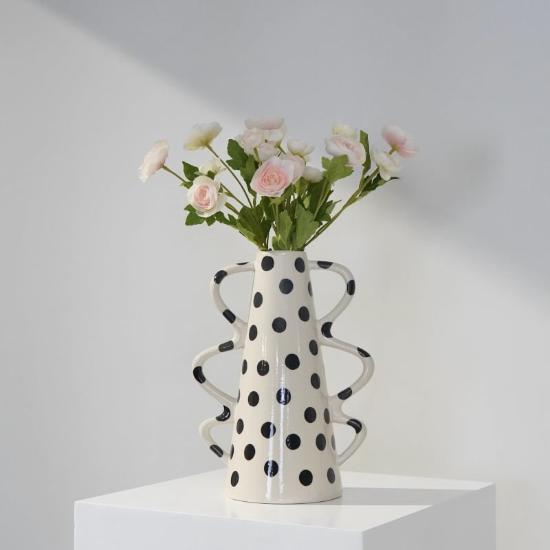 Vază ceramică pentru decorul casei – stil retro Wabi-Sabi, stil chinezesc (Material: ceramică; Categorie: Vază; Stil: Chinezesc)