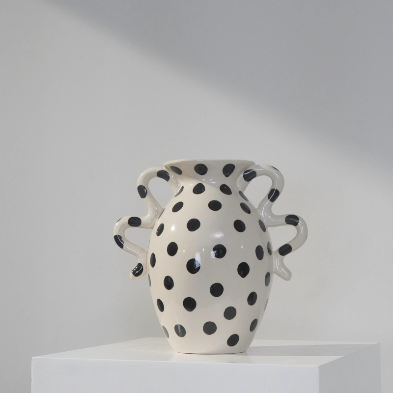 Vază ceramică pentru decorul casei – stil retro Wabi-Sabi, stil chinezesc (Material: ceramică; Categorie: Vază; Stil: Chinezesc)