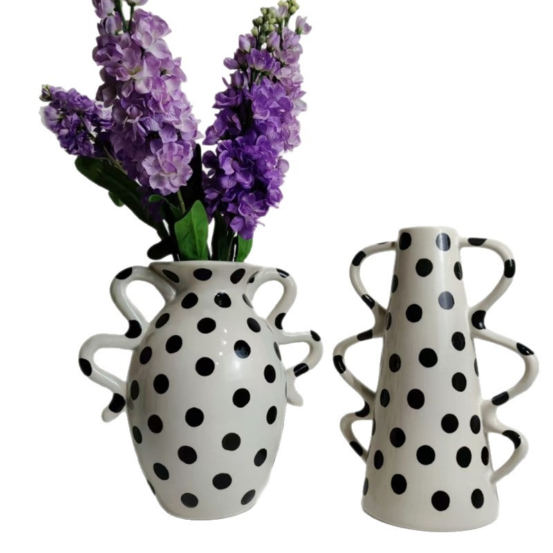 Vază ceramică pentru decorul casei – stil retro Wabi-Sabi, stil chinezesc (Material: ceramică; Categorie: Vază; Stil: Chinezesc)