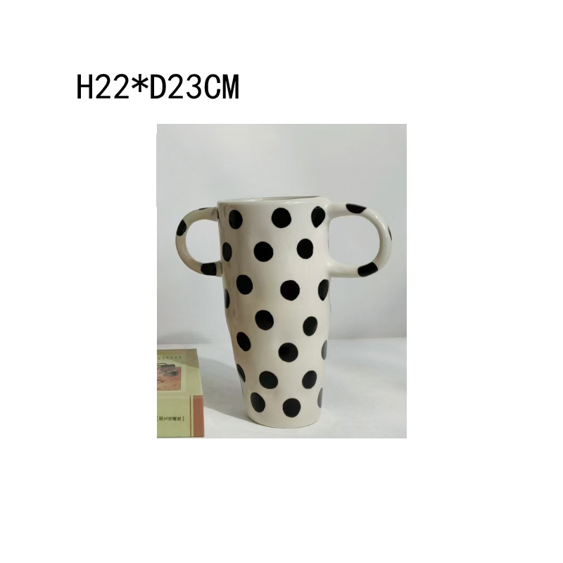 Vază ceramică pentru decorul casei – stil retro Wabi-Sabi, stil chinezesc (Material: ceramică; Categorie: Vază; Stil: Chinezesc)