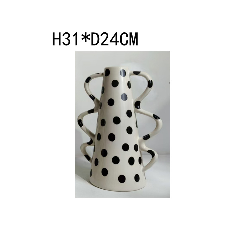 Vază ceramică pentru decorul casei – stil retro Wabi-Sabi, stil chinezesc (Material: ceramică; Categorie: Vază; Stil: Chinezesc)