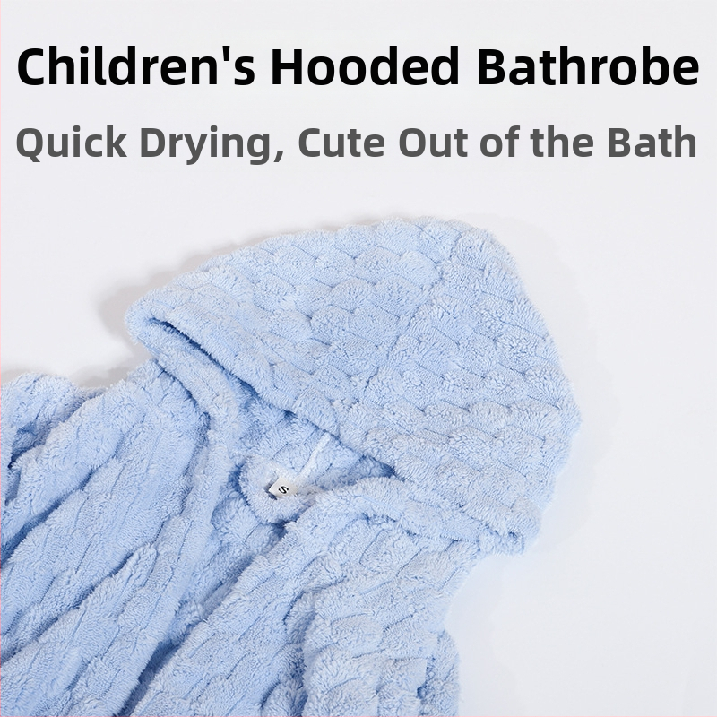 Laste vannihooldusrõivas kapuutsiga coral fleece materjalist, kantav rätik, kiiresti kuivab, unisex